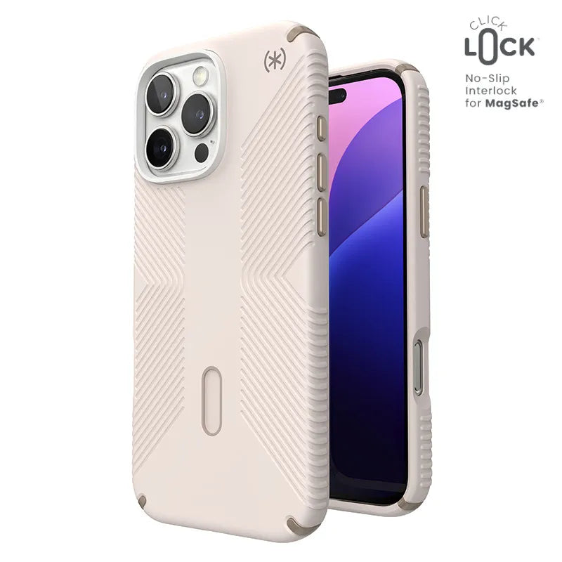 Speck Presidio2 Grip ClickLock & MagSafe – dėklas iPhone 16 Pro Max (smėlio spalvos)