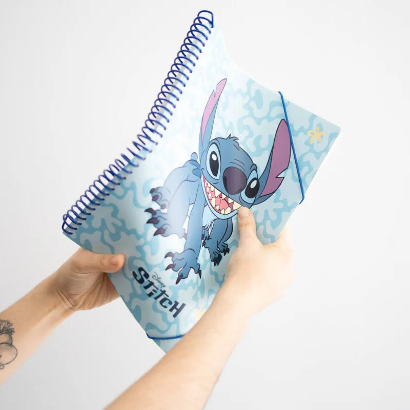 Disney Stitch – A4 formato segtuvas su elastine juosta ir 30 skaidrių įmaučių