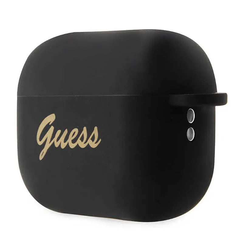 Guess Silicone Heart Charm – dėklas „Apple AirPods Pro 2“ (juodas)