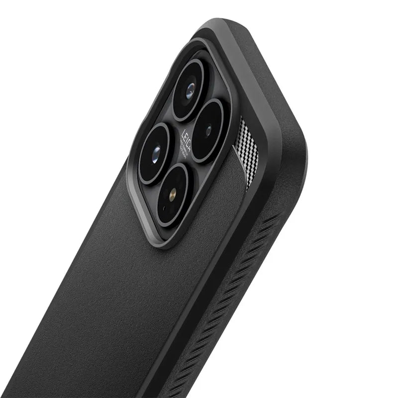 Spigen Rugged Armor – Dėklas, skirtas Xiaomi 17 (Matinė juoda)
