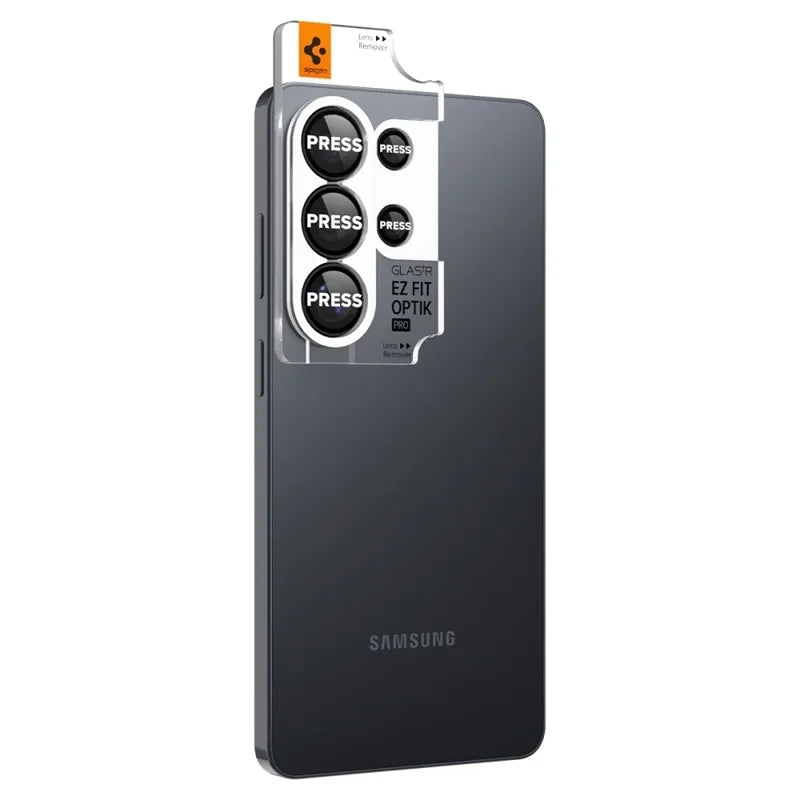 Spigen Optik Pro HD GLAS.tR EZ Fit kameros apsauga 2 vnt. pakuotė - kameros lęšių apsauga Samsung Galaxy S26 Ultra (juoda)