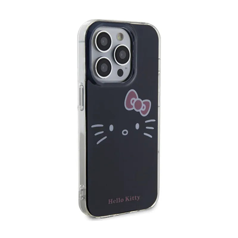 Hello Kitty IML Kitty Face dėklas, skirtas iPhone 15 Pro Max (juodas)