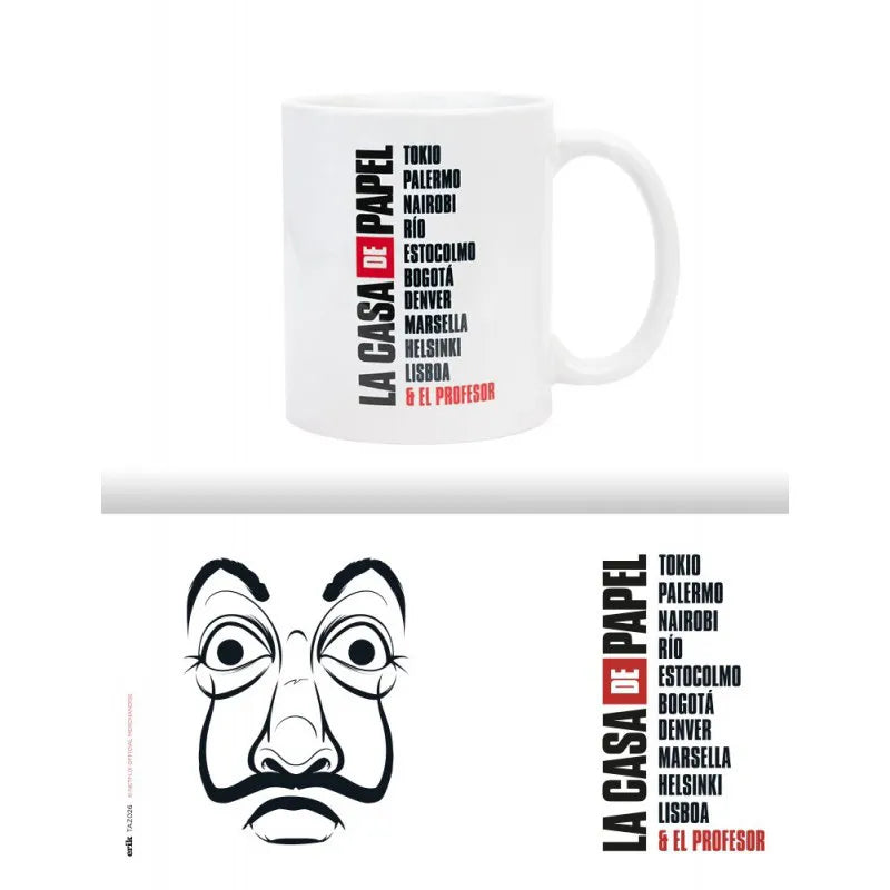La Casa De Papel – keraminis puodelis dovanų dėžutėje 330 ml (La Casa De Papel kaukė)