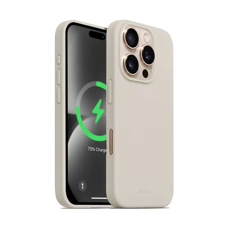 Crong Color Cover Magnetic - iPhone 16 Pro MagSafe dėklas (Stone Beige)