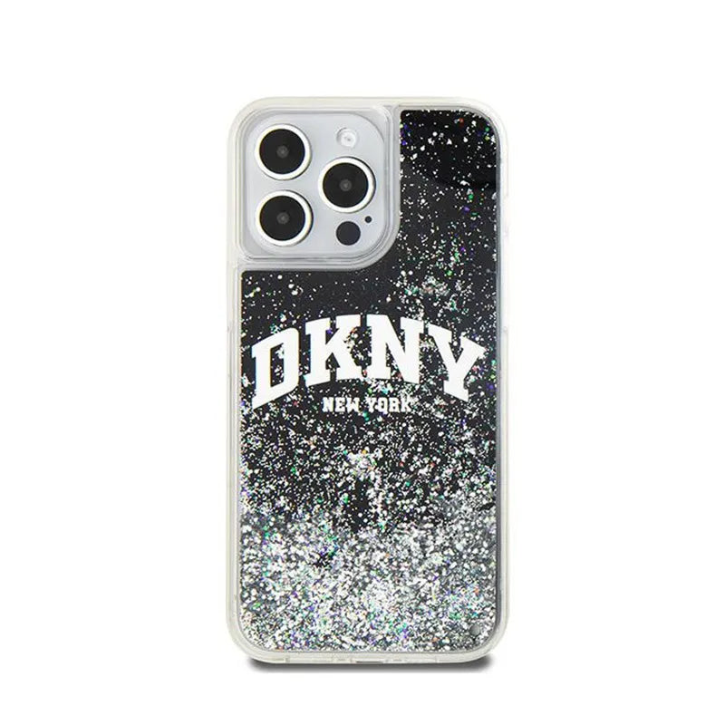 DKNY Liquid Glitter Big Logo – dėklas iPhone 15 Pro Max (juodas)