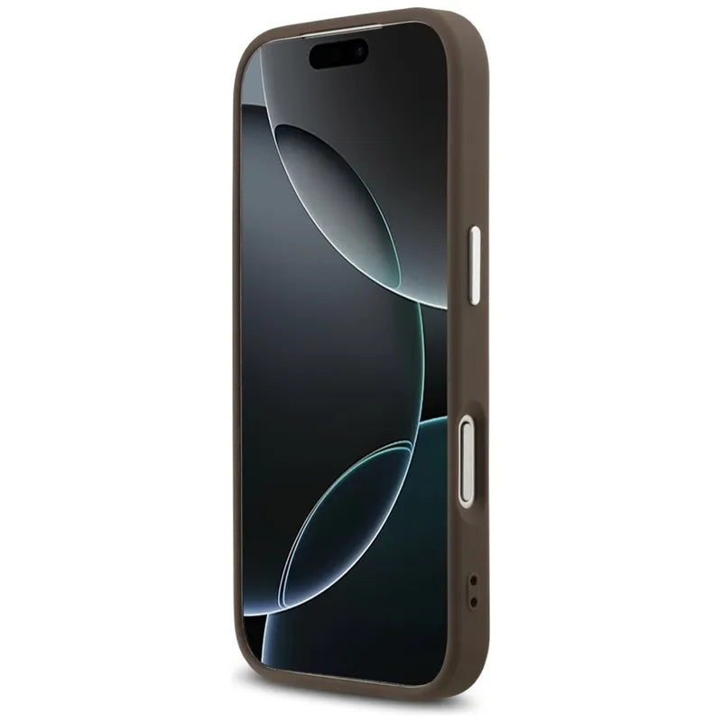 Guess 4G Classic Logo MagSafe – iPhone 17 Pro dėklas (rudas)