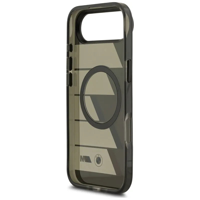 BMW M IML Metal Buttons Tricolor Lines MagSafe – dėklas iPhone Air (antracito spalvos)