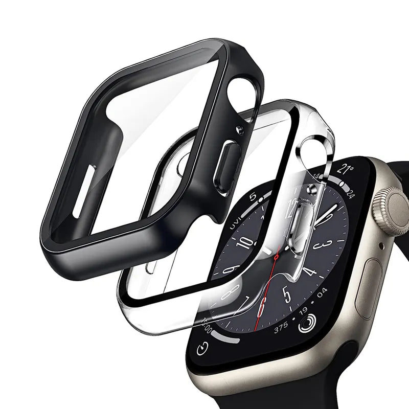 „Crong“ hibridinis laikrodžio dėklas – dėklas su stiklu, skirtas „Apple Watch 44 mm“ (skaidrus)