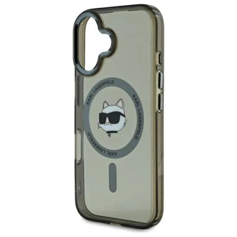 Karl Lagerfeld IML Metal Choupette Head MagSafe – Dėklas iPhone 16 (juodas)