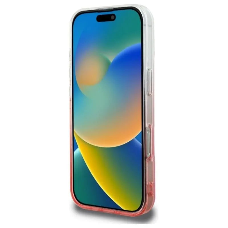 Guess IML Glitter Gradient MagSafe – dėklas iPhone 16 Pro (rožinis)