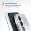 Speck Presidio Perfect-Clear Magnet – dėklas Samsung Galaxy S25 / S24 MagSafe (Skaidrus / Chromuotas paviršius / Serene Silver)