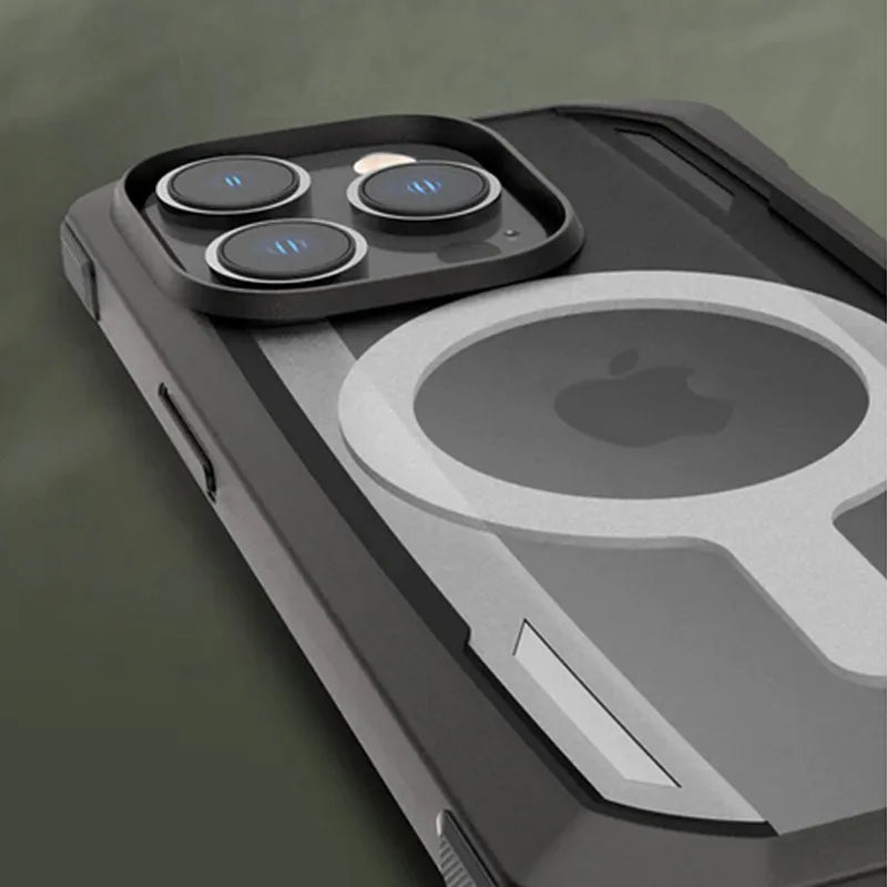 X-Doria Raptic Secure MagSafe – biologiškai skaidus dėklas, skirtas iPhone 14 Plus (išbandyta apsauga kritimo atveju iki 4m) (juodas)