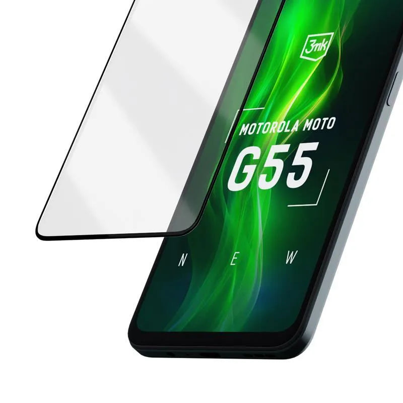 3mk HardGlass Max Lite – Grūdintas stiklas, skirtas Motorola Moto G55 5G (juodas)