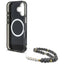 Guess Palm Trees Triangle Pearl Strap MagSafe – dėklas iPhone 16 (juodas)