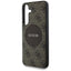 Guess 4G Round Patch Classic Logo MagSafe – dėklas Samsung Galaxy S25+ (rudas)