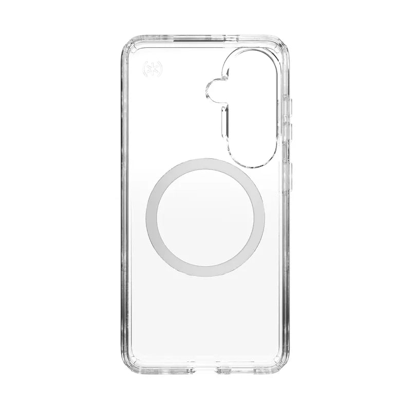 Speck Presidio Perfect-Clear Magnet – Samsung Galaxy S26 MagSafe dėklas (skaidrus/sidabrinis)