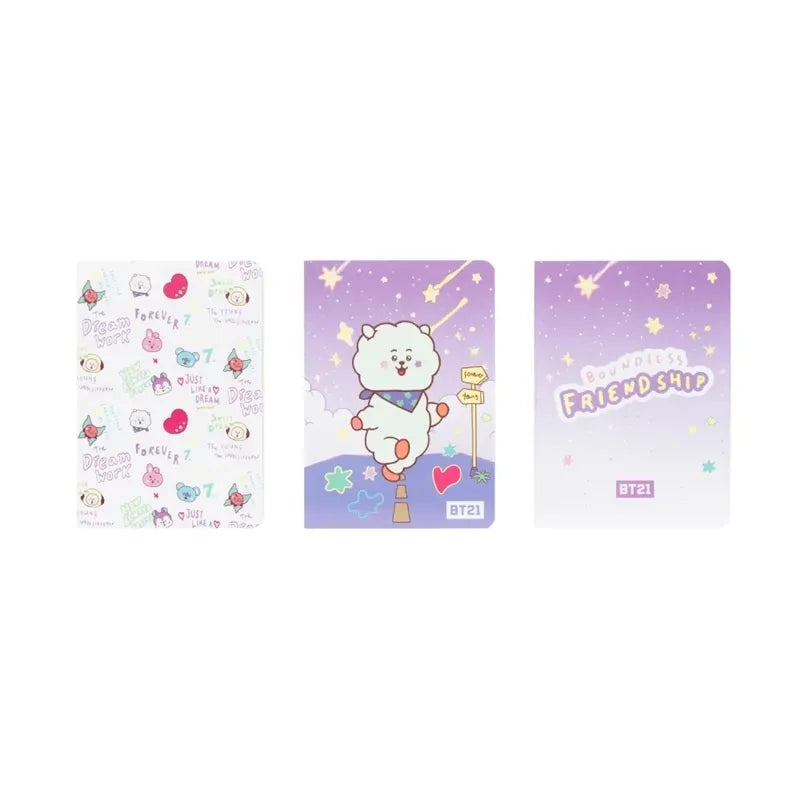 BT21 – A6 RJ sąsiuvinių rinkinys (3 vienetai)