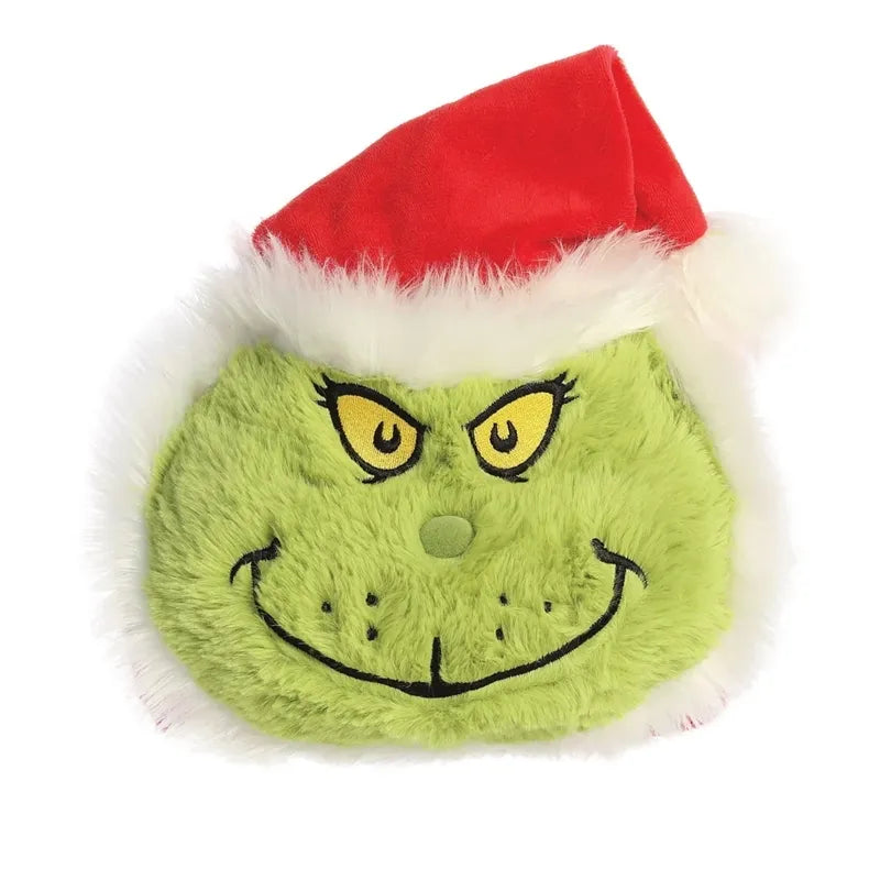 Grinch – Pliušinis žaislas / pagalvėlė Grinch su Kalėdų Senelio kostiumu, 25 cm, iš „Spudsters“ kolekcijos