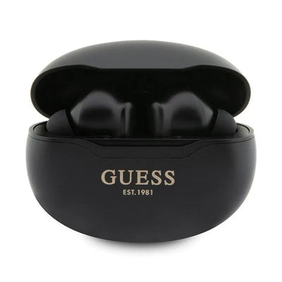 „Guess True Wireless Classic EST BT5.3“ – TWS ausinės + įkrovimo dėklas (juodos)