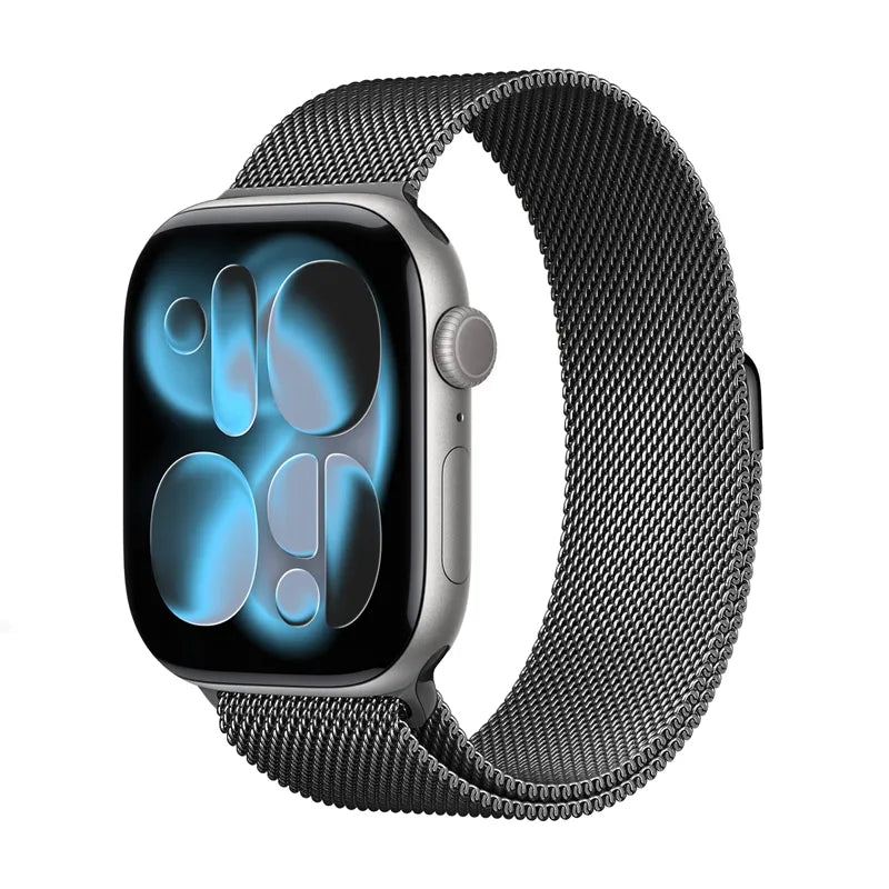 Crong Milano Steel – nerūdijančio plieno dirželis Apple Watch 38/40/41/42 mm (grafito spalvos)
