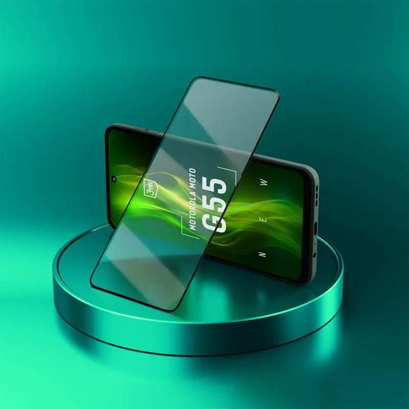 3mk HardGlass Max Lite – Grūdintas stiklas, skirtas Motorola Moto G55 5G (juodas)