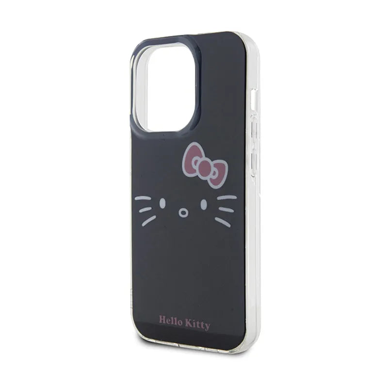 Hello Kitty IML Kitty Face dėklas, skirtas iPhone 15 Pro Max (juodas)