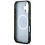 Guess IML Metal Glitter 4G Circle Triangle MagSafe – dėklas iPhone 16 (juodas)