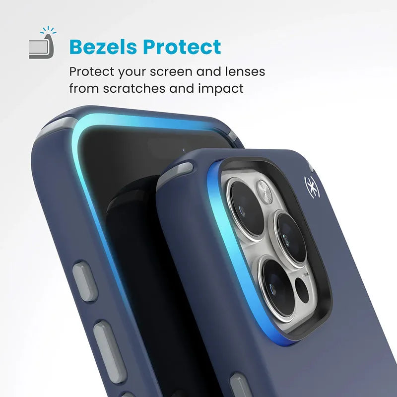 Speck Presidio2 Pro ClickLock & MagSafe – dėklas iPhone 16 Pro Max (Coastal Blue / Dust Gray / White)