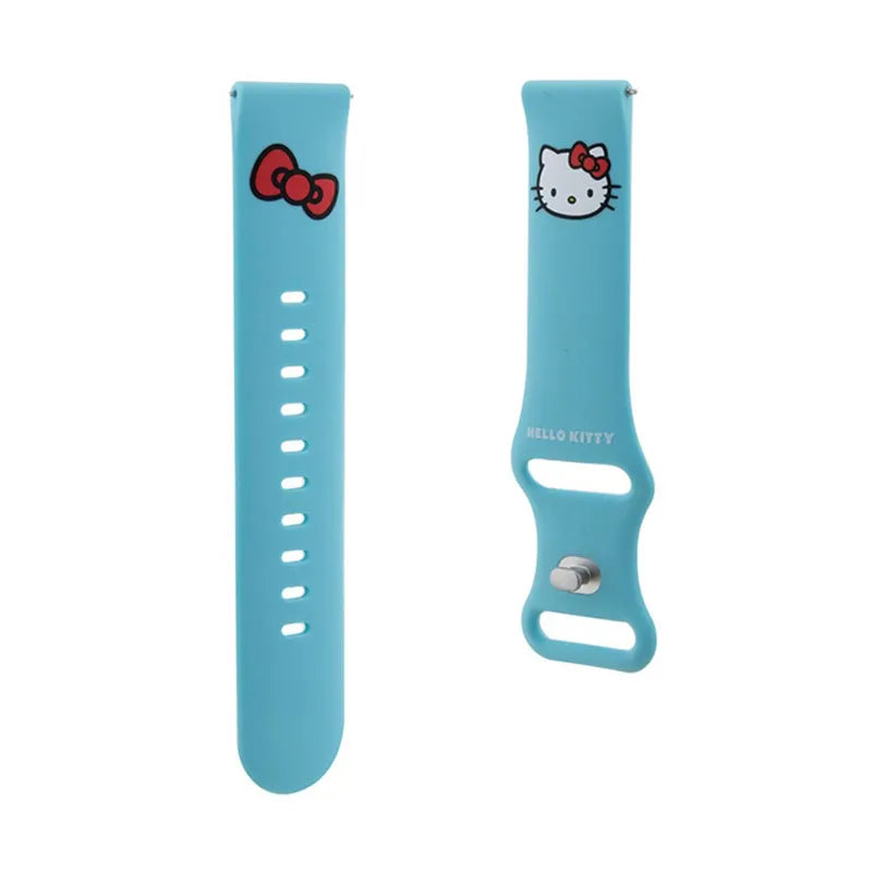 Hello Kitty Silicone Kitty Head – universalus 20 mm dirželis išmaniajam laikrodžiui (mėlynas)