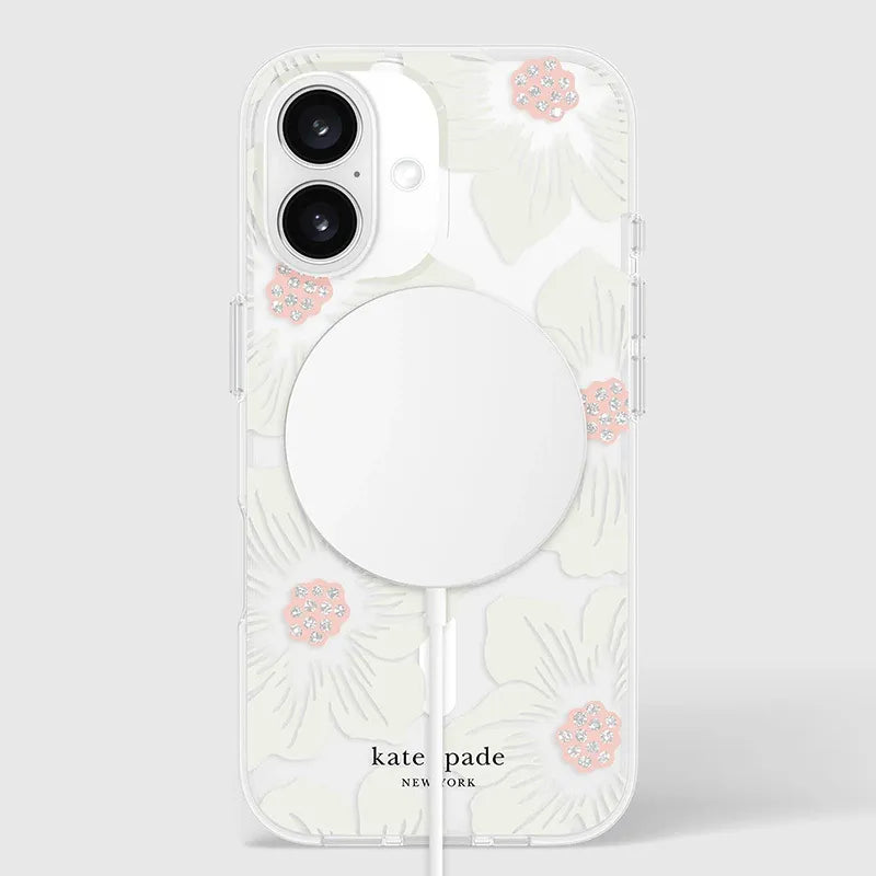 „Kate Spade New York“ apsauginis „MagSafe“ dėklas, skirtas „iPhone 16“ (Hollyhock Floral)