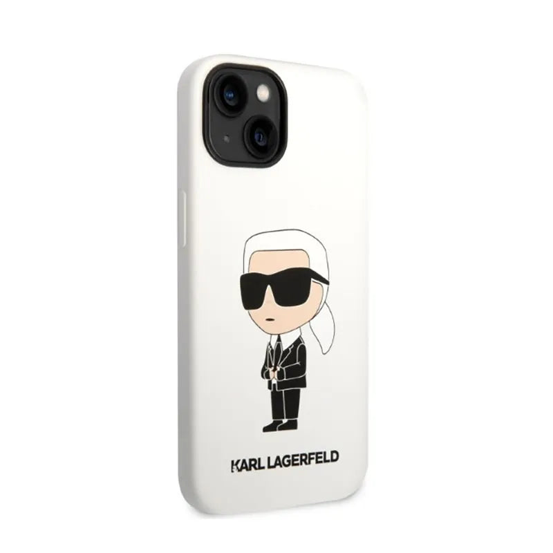 Karl Lagerfeld Silicone NFT Ikonik – dėklas iPhone 14 Plus (baltas)