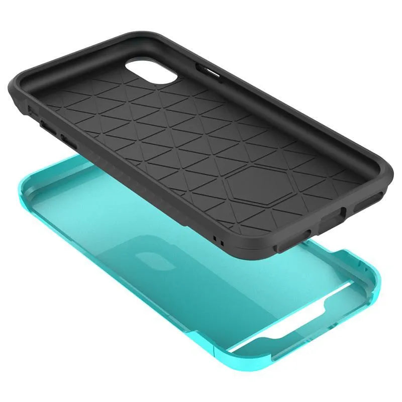 Zizo Star Diamond hibridinis dėklas, skirtas iPhone X (žalsvai mėlynas/juodas)