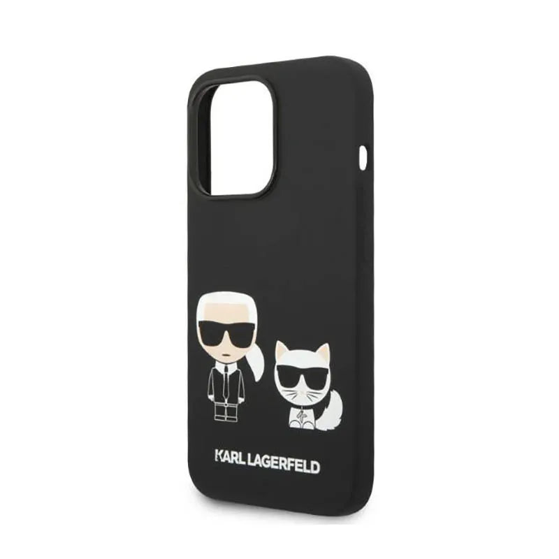 Karl Lagerfeld Liquid Silicone Karl & Choupette MagSafe – dėklas iPhone 14 Pro (juodas)