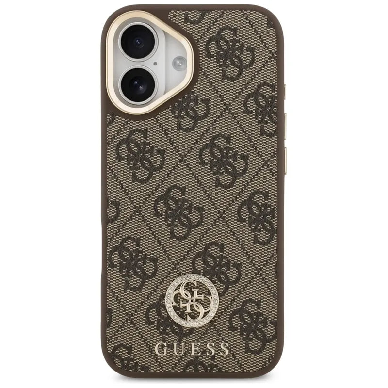 Guess 4G Strass Logo MagSafe - Dėklas iPhone 17 (Rudas)