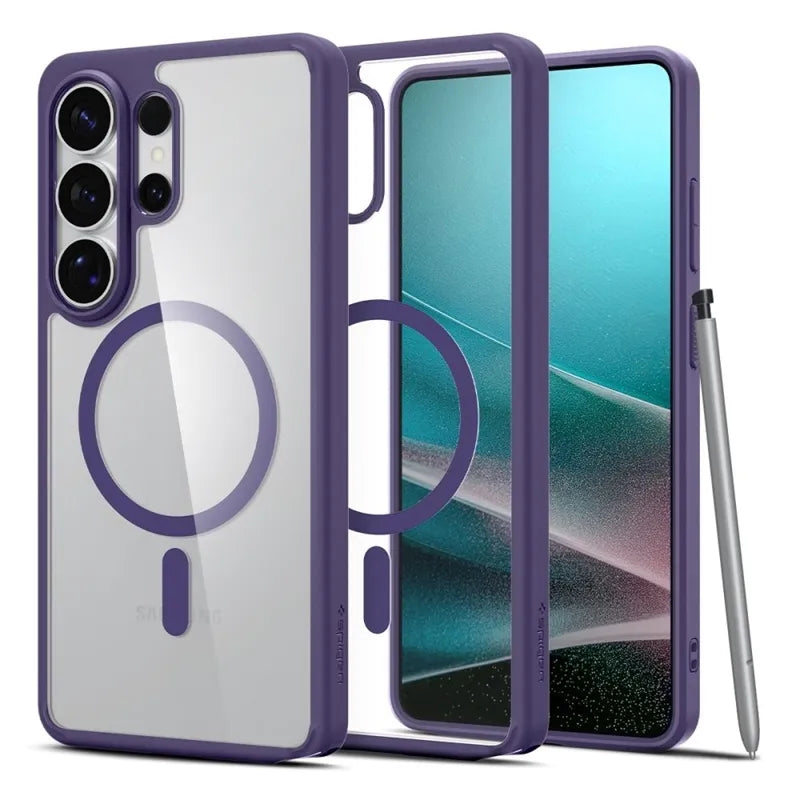 Spigen Ultra Hybrid Mag MagSafe – dėklas, skirtas Samsung Galaxy S26 Ultra (Deep Purple)
