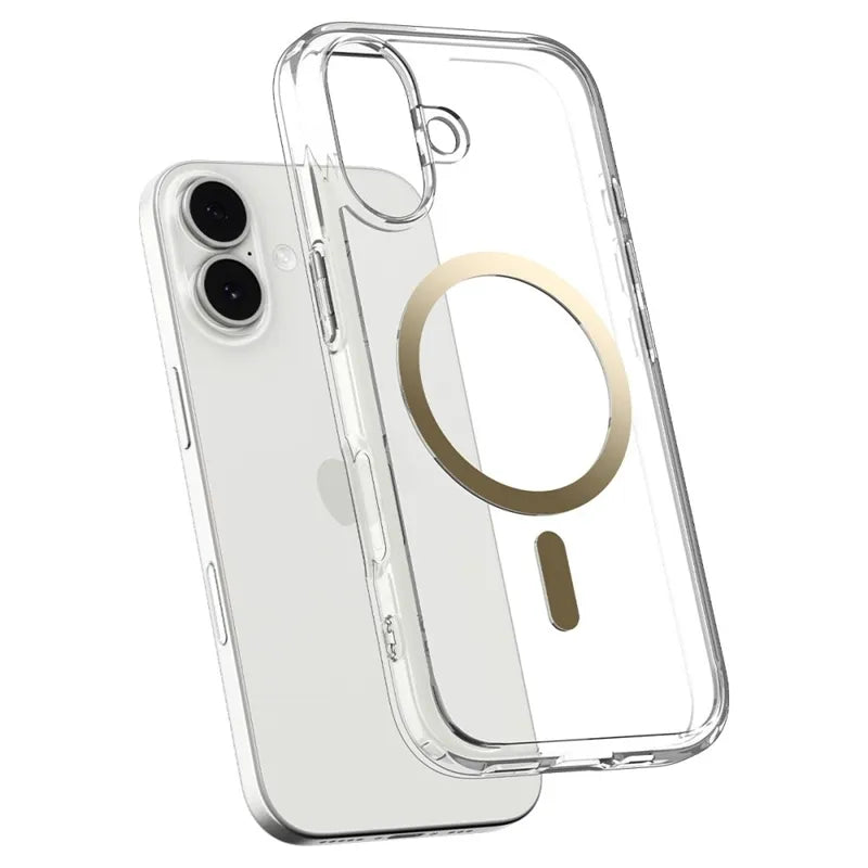 Spigen Ultra Hybrid Mag MagSafe – dėklas iPhone 17 (skaidrus/auksinis)