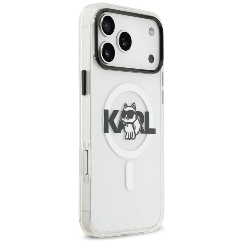 Karl Lagerfeld IML Choupette Sketch Logo MagSafe – dėklas iPhone 17 Pro Max (skaidrus)