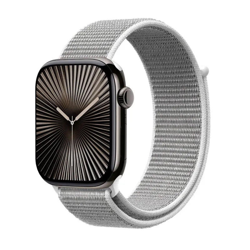 Crong Nylon – sportinė apyrankė, skirta Apple Watch 44/45/46/49 mm (sidabrinė pilka)