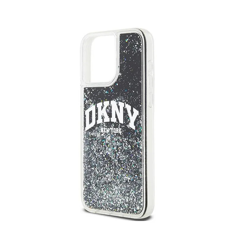 DKNY Liquid Glitter Big Logo – dėklas iPhone 15 Pro Max (juodas)