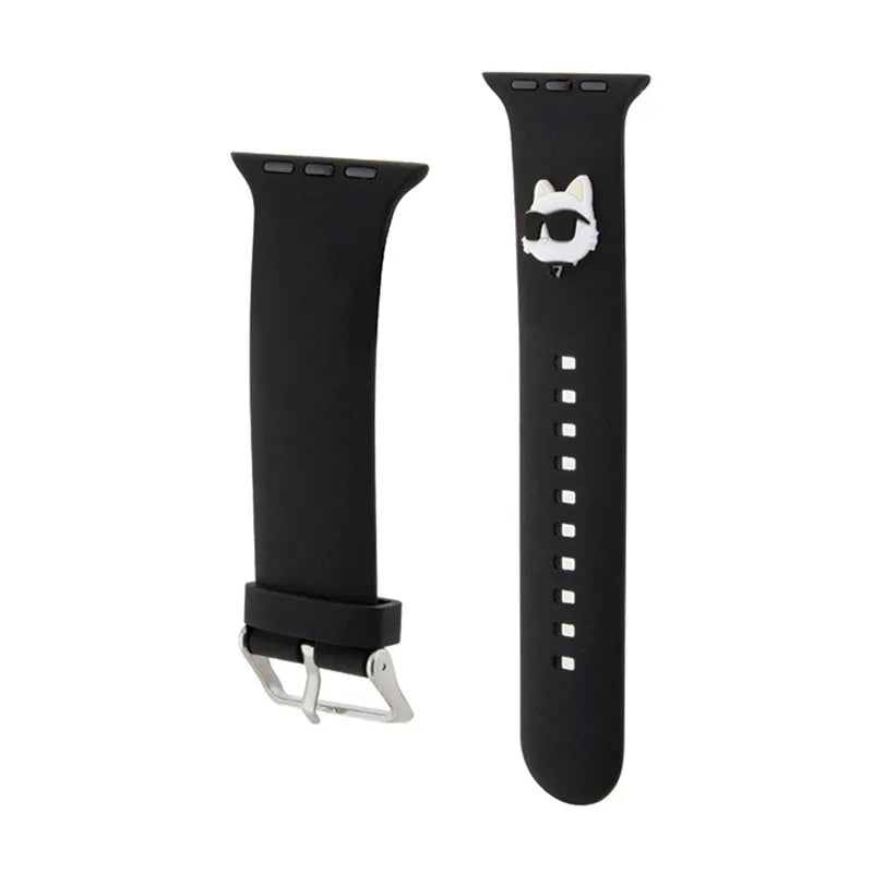 Karl Lagerfeld 3D Rubber Choupette Head NFT – dirželis „Apple Watch“ 42/44/45/49 mm (juodas)
