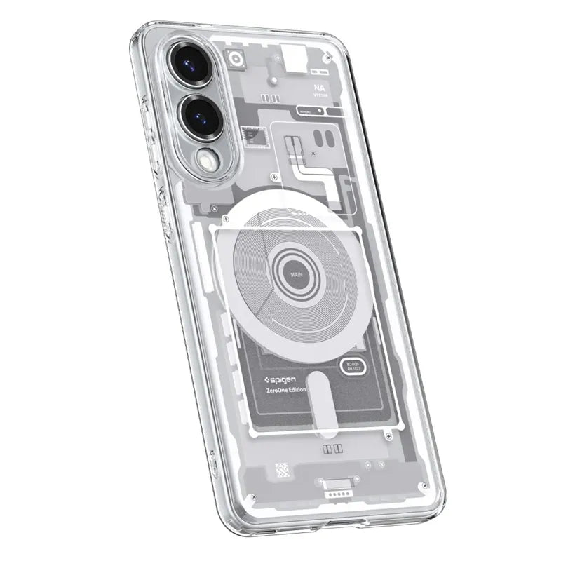 Spigen Ultra Hybrid Mag MagSafe – dėklas Samsung Galaxy S25 Edge (Zero One White)