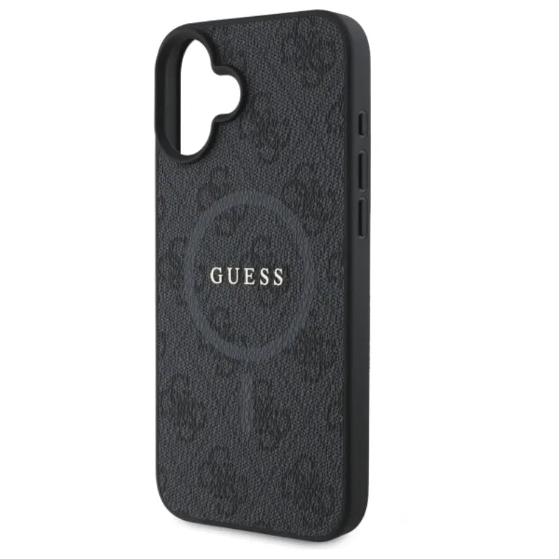 Guess 4G Ring Classic Logo MagSafe – dėklas iPhone 16 (juodas)