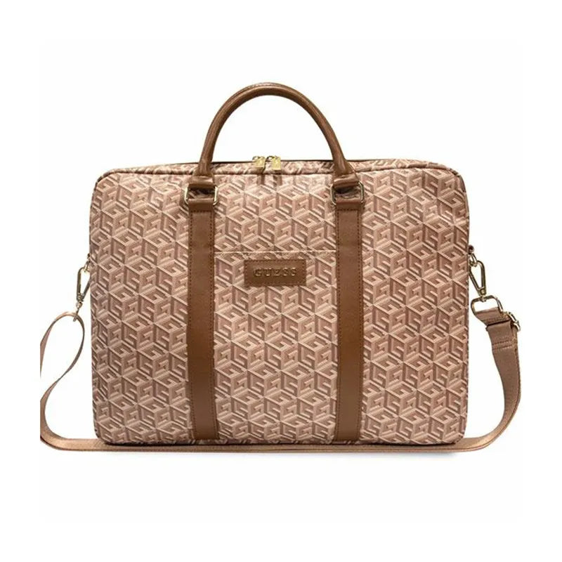 Guess GCube Stripes kompiuterio krepšys – 16" nešiojamojo kompiuterio krepšys (rudas)