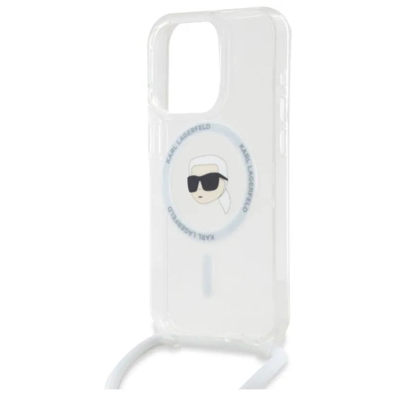 Karl Lagerfeld Crossbody IML Karl Head MagSafe - dėklas iPhone 16 Pro (skaidrus)