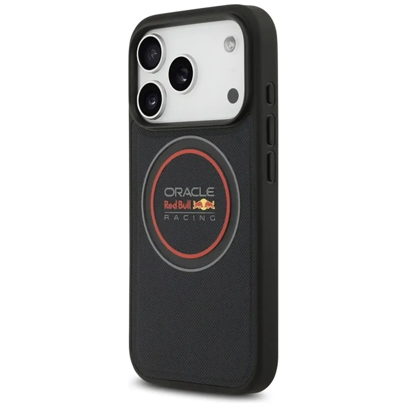 Red Bull Meshed Logo and Red Ring MagSafe – iPhone 17 Pro dėklas (tamsiai mėlynas)