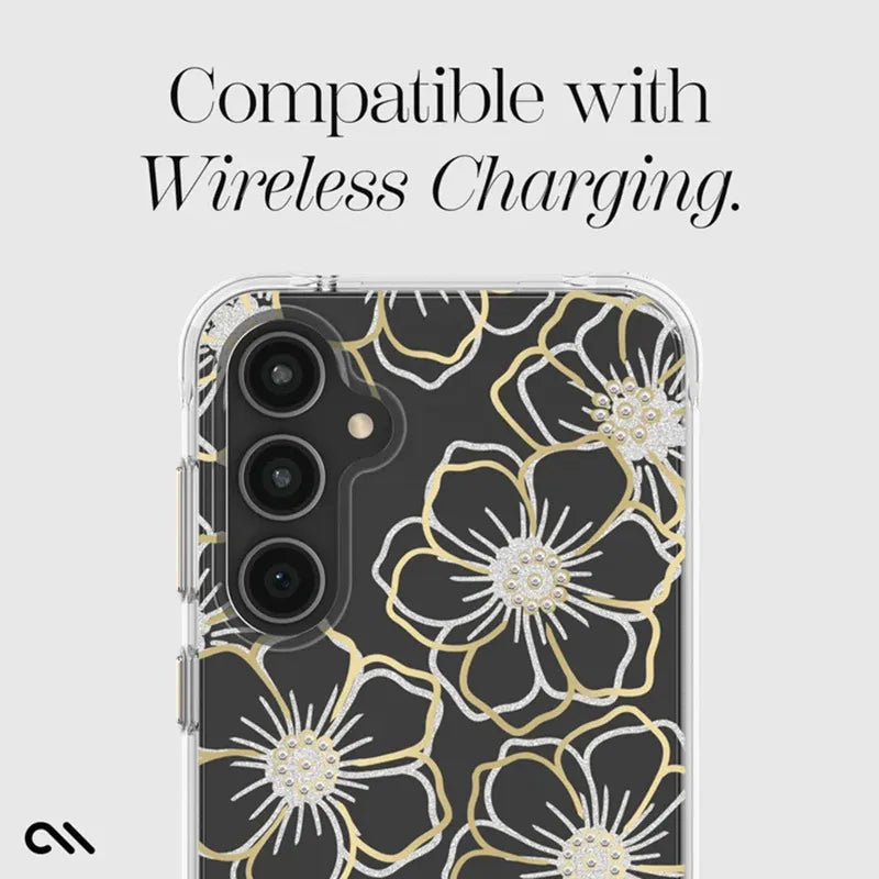 Case-Mate Floral Gems – dėklas Samsung Galaxy S23 FE 5G (auksinis)
