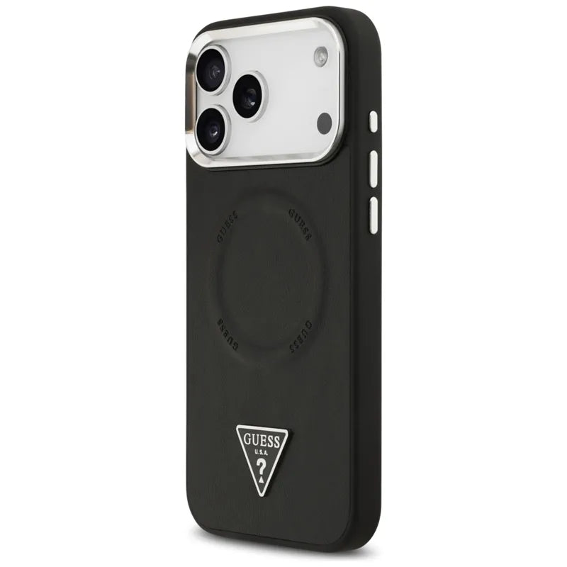 Guess Triangle Logo MagSafe – dėklas iPhone 17 Pro Max (juodas)