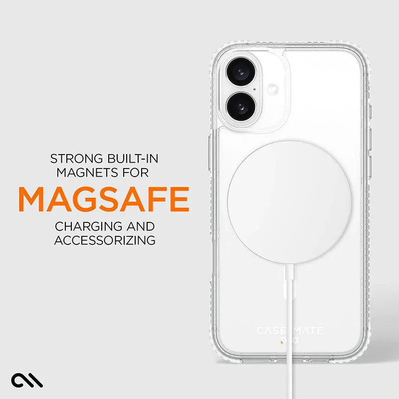 Case-Mate Tough D3O MagSafe – dėklas iPhone 16 Plus (skaidrus)