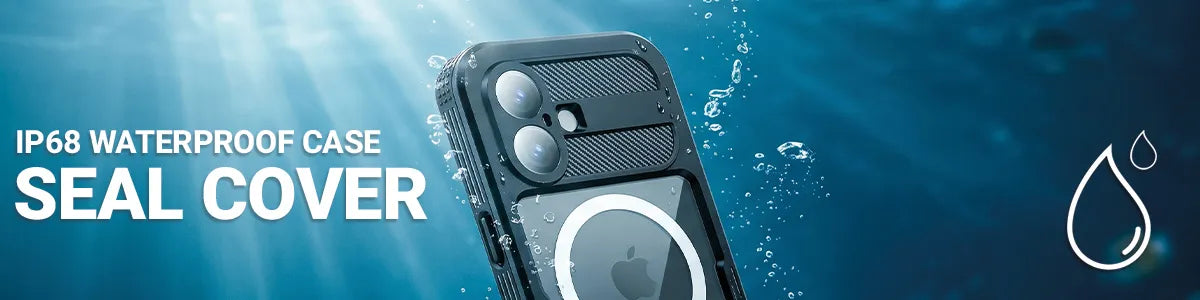 Crong Seal Cover – IP68 vandeniui atsparus dėklas, skirtas iPhone 16 Pro (jūros mėlyna)
