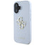Guess Grained Big 4G Logo Small Classic Logo - dėklas iPhone 16 (mėlynas)